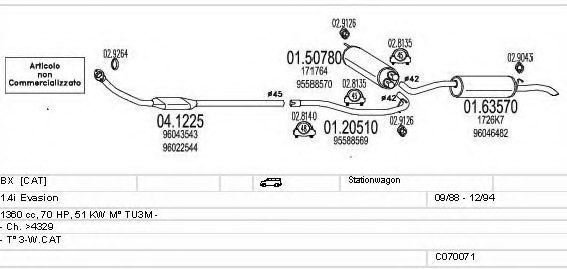MTS C070071000993 Exhaust System